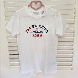 J. Crew White USA Swimming Tee